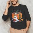 Fall Book Pumpkin Ghost Reading Books Halloween Teacher Men's Long Sleeve T-Shirt, novelty gifts, funny gifts Fall Book Pumpkin Ghost Reading Books Halloween Teacher Men's Long Sleeve T-Shirt, novelty gifts, funny gifts
