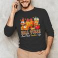 Fall Vibes Costume Teacher Thanksgiving Leopard Gnome Men's Long Sleeve T-Shirt, novelty gifts, funny gifts Fall Vibes Costume Teacher Thanksgiving Leopard Gnome Men's Long Sleeve T-Shirt, novelty gifts, funny gifts