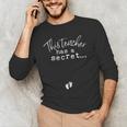 Fun Pregnant Teacher Announcement Idea- Footprints On Tummy Men's Long Sleeve T-Shirt, novelty gifts, funny gifts