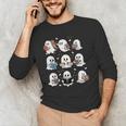 Ghosts With Books Library Halloween Men Women Kids Teacher Men's Long Sleeve T-Shirt, novelty gifts, funny gifts