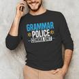 Grammar Police Comma Unit English Teacher Grammar Teacher For Men Women Men's Long Sleeve T-Shirt, novelty gifts, funny gifts