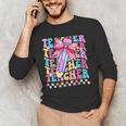Groovy Teacher Cute Coquette Bow Flower Retro Back To School Men's Long Sleeve T-Shirt, novelty gifts, funny gifts Groovy Teacher Cute Coquette Bow Flower Retro Back To School Men's Long Sleeve T-Shirt, novelty gifts, funny gifts