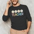 Groovy Teacher Cute Daisy Flower Retro Back To School Men's Long Sleeve T-Shirt, novelty gifts, funny gifts Groovy Teacher Cute Daisy Flower Retro Back To School Men's Long Sleeve T-Shirt, novelty gifts, funny gifts
