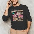 Half Teacher Half Iced Coffee Back To School Men's Long Sleeve T-Shirt, novelty gifts, funny gifts Half Teacher Half Iced Coffee Back To School Men's Long Sleeve T-Shirt, novelty gifts, funny gifts