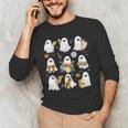 Halloween Ghost Music Teacher Playing Instruments Men's Long Sleeve T-Shirt, novelty gifts, funny gifts Halloween Ghost Music Teacher Playing Instruments Men's Long Sleeve T-Shirt, novelty gifts, funny gifts