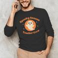 Halloween Teacher Crew Spooky Season Retro Ghost Men's Long Sleeve T-Shirt, novelty gifts, funny gifts