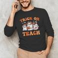 Halloween Teacher Ghosts Trick Or Teach Retro Costume Women Men's Long Sleeve T-Shirt, novelty gifts, funny gifts