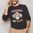 Halloween Teacher Teaching My Boos Costume Teacher Men Women Men's Long Sleeve T-Shirt, novelty gifts, funny gifts