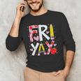 Happy Fri-Yay Teacher Back To School Friday Lovers Men's Long Sleeve T-Shirt, novelty gifts, funny gifts Happy Fri-Yay Teacher Back To School Friday Lovers Men's Long Sleeve T-Shirt, novelty gifts, funny gifts