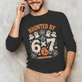 Haunted By 6x7 Math Teacher Halloween Pun Men's Long Sleeve T-Shirt, novelty gifts, funny gifts