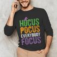 Hocus Pocus Everybody Focus Teacher Halloween Men's Long Sleeve T-Shirt, novelty gifts, funny gifts