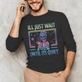 I'Ll Just Wait Until It's Quiet Skeleton Messy Bun Teacher Men's Long Sleeve T-Shirt, novelty gifts, funny gifts