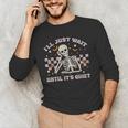 I'Ll Just Wait Until It's Quiet Skeleton Teacher Men's Long Sleeve T-Shirt, novelty gifts, funny gifts