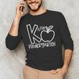 K Is For Kindergarten Kindergarten Teacher Men Women Girls Kids Men's Long Sleeve T-Shirt, novelty gifts, funny gifts