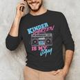Kindergarten Is My Jam Vintage 80s Boombox Teacher Student Men's Long Sleeve T-Shirt, novelty gifts, funny gifts