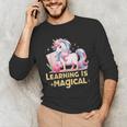 LEARNING IS MAGICAL TEACHER UNICORN BACK TO SCHOOL UNICORN Men's Long Sleeve T-Shirt, novelty gifts, funny gifts LEARNING IS MAGICAL TEACHER UNICORN BACK TO SCHOOL UNICORN Men's Long Sleeve T-Shirt, novelty gifts, funny gifts