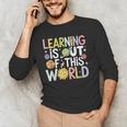 Learning Is Out Of This World Space Teacher Cute Groovy Men's Long Sleeve T-Shirt, novelty gifts, funny gifts