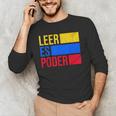 Leer Es Poder Colombian Spanish Teacher Maestra Colombia Men's Long Sleeve T-Shirt, novelty gifts, funny gifts Leer Es Poder Colombian Spanish Teacher Maestra Colombia Men's Long Sleeve T-Shirt, novelty gifts, funny gifts