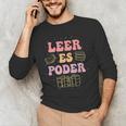 Leer Es Poder Groovy Spanish Teacher Bilingual Maestra Men Women Men's Long Sleeve T-Shirt, novelty gifts, funny gifts Leer Es Poder Groovy Spanish Teacher Bilingual Maestra Men Women Men's Long Sleeve T-Shirt, novelty gifts, funny gifts