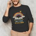 Take a Look It's In a Book Vintage Reading Teacher Rainbow Men's Long Sleeve T-Shirt, novelty gifts, funny gifts Take a Look It's In a Book Vintage Reading Teacher Rainbow Men's Long Sleeve T-Shirt, novelty gifts, funny gifts
