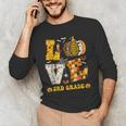 LOVE 3rd Grade Pumpkin Teacher Student Halloween Costume Men's Long Sleeve T-Shirt, novelty gifts, funny gifts
