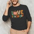 Love 5th Grade Thanksgiving Colorful Fall Leaves Teacher Men's Long Sleeve T-Shirt, novelty gifts, funny gifts