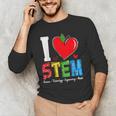 I Love STEM Student Teacher 1st Day Of School Back To School Men's Long Sleeve T-Shirt, novelty gifts, funny gifts