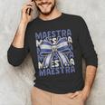 Maestra El Salvador Coquette Bow Hispanic Spanish Teacher Men's Long Sleeve T-Shirt, novelty gifts, funny gifts
