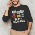 Math Problems Symbols Teacher Back To School Girl Boy Men's Long Sleeve T-Shirt, novelty gifts, funny gifts