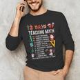 Math Teacher Christmas 12 Days Of Teaching Math Christmas Men's Long Sleeve T-Shirt, novelty gifts, funny gifts