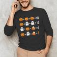 Math Teacher Halloween Equation Pumpkin Ghost Candy Corn Men's Long Sleeve T-Shirt, novelty gifts, funny gifts