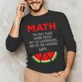 Math Watermelon Calculation Joke Teacher Student Men's Long Sleeve T-Shirt, novelty gifts, funny gifts
