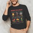 Merry Syllables Teacher Christmas Educational Kids Men's Long Sleeve T-Shirt, novelty gifts, funny gifts