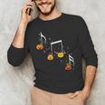 Music Note Pumpkin Fall Music Teacher Halloween Costume Men's Long Sleeve T-Shirt, novelty gifts, funny gifts