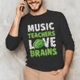 Music Teachers Love Brains Cute Teaching Halloween Men's Long Sleeve T-Shirt, novelty gifts, funny gifts