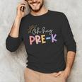 Oh Hey Pre K Student Teacher Happy First Day Back To School Men's Long Sleeve T-Shirt, novelty gifts, funny gifts Oh Hey Pre K Student Teacher Happy First Day Back To School Men's Long Sleeve T-Shirt, novelty gifts, funny gifts