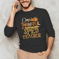 One Thankful Sped Teacher Cute Thanksgiving Women Men's Long Sleeve T-Shirt, novelty gifts, funny gifts
