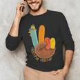 One Thankful Teacher Thanksgiving Turkey Peace Hand Sign Men's Long Sleeve T-Shirt, novelty gifts, funny gifts One Thankful Teacher Thanksgiving Turkey Peace Hand Sign Men's Long Sleeve T-Shirt, novelty gifts, funny gifts