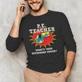 PE Physical Education Teacher Superhero Power School Men's Long Sleeve T-Shirt, novelty gifts, funny gifts