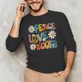 Peace Love Books Bookworm Librarian Reading Teacher Groovy Men's Long Sleeve T-Shirt, novelty gifts, funny gifts Peace Love Books Bookworm Librarian Reading Teacher Groovy Men's Long Sleeve T-Shirt, novelty gifts, funny gifts