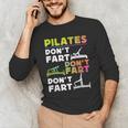 Pilates Instructor Teacher Watercolor Pilates Don't Fart Men Women Kids Men's Long Sleeve T-Shirt, novelty gifts, funny gifts