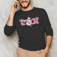 Pink Ghost Teach Halloween Teacher In Spooky Season Men's Long Sleeve T-Shirt, novelty gifts, funny gifts