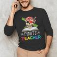 Pirate Teacher Halloween Skull Adult Men's Long Sleeve T-Shirt, novelty gifts, funny gifts Pirate Teacher Halloween Skull Adult Men's Long Sleeve T-Shirt, novelty gifts, funny gifts