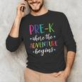 Pre-K Teacher Adventure Begins First Day Preschool Teachers Men's Long Sleeve T-Shirt, novelty gifts, funny gifts