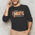 Preppy One Thankful Teacher Coquette Thanksgiving Teacher Men's Long Sleeve T-Shirt, novelty gifts, funny gifts