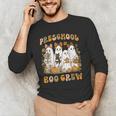Preschool Boo Crew Teacher Kids Halloween Ghost Cat Pumpkin Men's Long Sleeve T-Shirt, novelty gifts, funny gifts