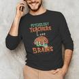 Psychology Teachers Love Brains Halloween For Psychologists Men Women Men's Long Sleeve T-Shirt, novelty gifts, funny gifts