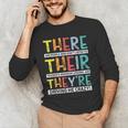 There Their They’Re Grammar Joke For English Teacher Student Men's Long Sleeve T-Shirt, novelty gifts, funny gifts