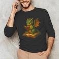 Reading Dragon Shirt For Bookish Teacher Librarian Bookworm Men's Long Sleeve T-Shirt, novelty gifts, funny gifts