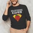 Real Superheroes Don't Wear Capes Teacher Shirt Teaching Te Men's Long Sleeve T-Shirt, novelty gifts, funny gifts